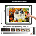 thumbnail image 5 of KOBAIBAN A4 Magnetic Light Board with Side Buttons – Super Bright Lightbox for Tracing and Drawing, Diamond Painting, Weeding Vinyl – USB Powered, 5 of 12