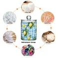 thumbnail image 6 of Yayeee 4 Pack Qtip Holder Bathroom Cotton Swab Canister with Lid Clear Dispenser Set, Cartoon Plaid Lemon, 6 of 6