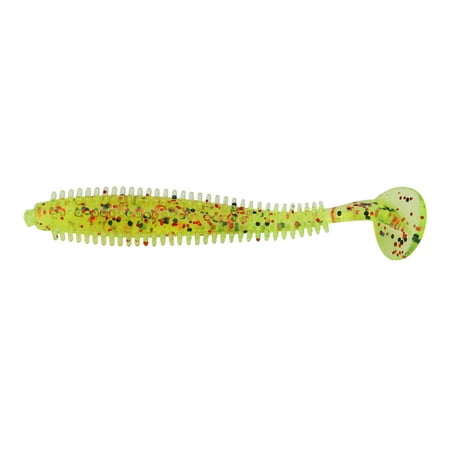 Powodzenia 5PCS/Set Soft T-Tail Fishing Lures Grub Worm Baits Fish Tackle Accessories Green Spotted 6cm 1g