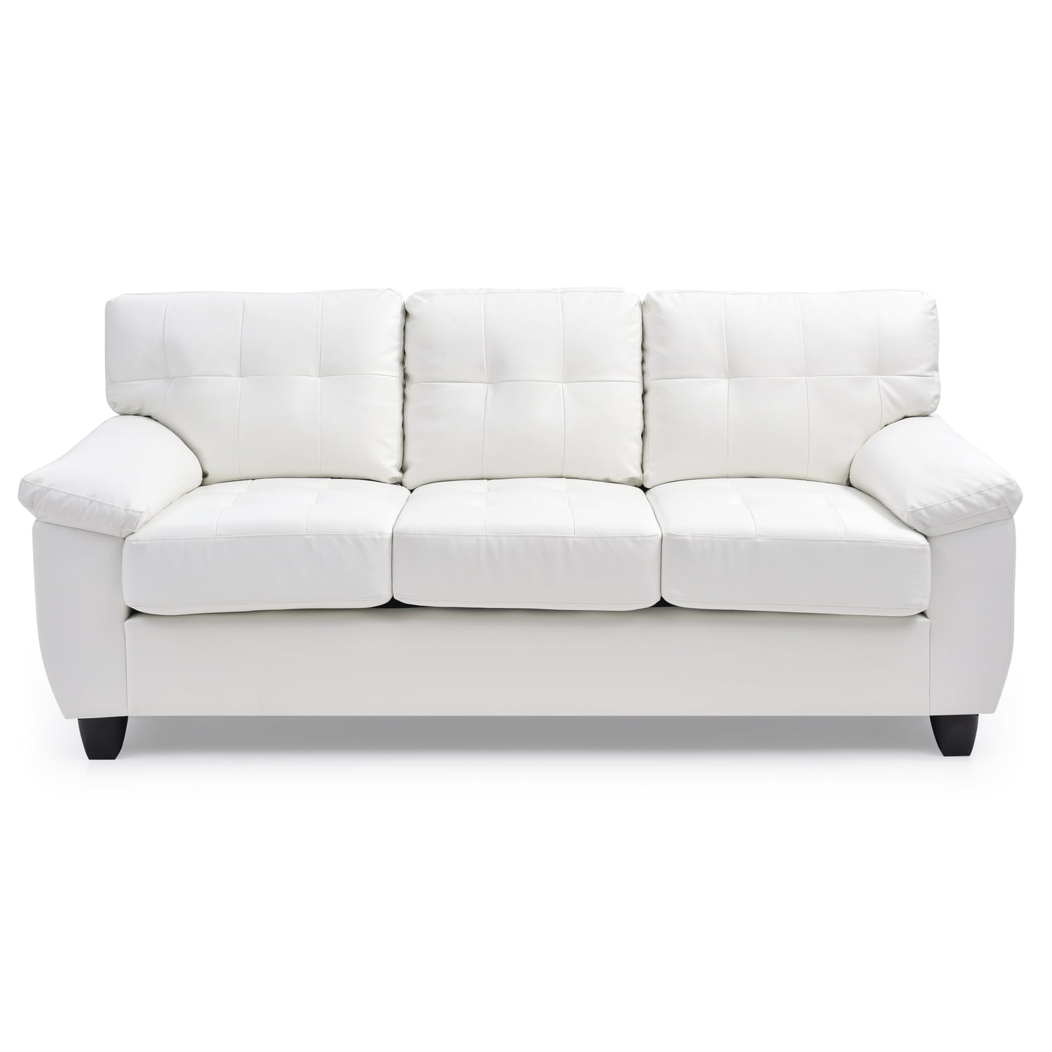 Glory Furniture Gallant Faux Leather Sofa in White