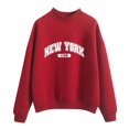 thumbnail image 1 of toraway Sweatshirts pour Femmes Tendance Automne Hiver 2023 Col Rond Couleur Unie Imprimé Manches Longues Pull Sweatshirt L, 1 of 4