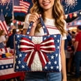 thumbnail image 5 of YYDENG USA 250th Anniversary Patriotic Tote Bag, Red White Blue Handbag, Durable Reusable Shoulder Bag for Independence Day, Daily Commute & Casual Use, 5 of 5