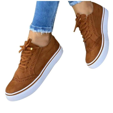 Oyedens Oxfords Fashion Sneakers for Women Vintage Casual Platform Low Top Canvas Walking Shoes