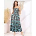 thumbnail image 2 of Vestido GRACE KARIN Spring Hawaiian Beach sin mangas maxi marrón azul, 2 of 7