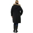 thumbnail image 6 of Alpine Swiss Womens Parka Trench Pea Coat Belt Jacket Faux Fur Hood Reg & Plus Sizes, 6 of 7