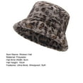 thumbnail image 2 of harmtty Thickened Warm Hat Winter Warm Thickened Plush Bucket Hat Super Soft Adjustable Windproof Versatile Leopard Women Headwear Grey, 2 of 6