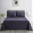 thumbnail image 4 of Marina Decoration Ultra Soft Silky Deep Pocket Solid Rayon from Bamboo Bedding All Season Sheet Set, Eggplant Color, 4 of 7
