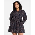 thumbnail image 6 of Time and Tru Women's Tiered Mini Dress with Long Sleeves, Sizes XS-XXXL, 6 of 6