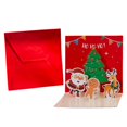 thumbnail image 1 of 1 Set Christmas Greeting Card Cute Cartoon Santa Claus Snowman Elk Pattern Christmas Card For Holiday, 1 of 5
