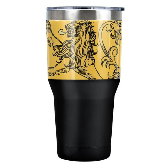 Game of Thrones The Lannisters Send Their Stainless Steel Tumbler 30 oz Coffee Travel Cup, Vacuum Insulated & Double Wall with Leakproof Sliding Lid