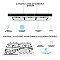 thumbnail image 2 of FLINE | Combo parrilla de gas y campana extractora 60 cm | Pared Tipo T | Acero Inox |MA4HA60, 2 of 5