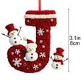 thumbnail image 3 of Moocorvic 26 Initial Letter Ornaments Christmas Tree Decoration Personalized Hanging Alphabet Pendant, J, 3 of 9
