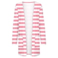 thumbnail image 5 of CEHVOM Cardigan à Rayures Imprimé à Manches Longues pour Femmes, Manteau/veste Décontracté en Liquidation, 5 of 5