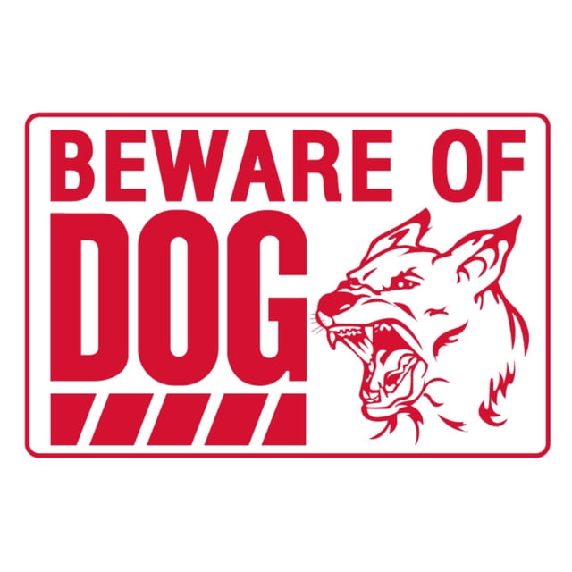 Adhesivo de PVC «Beware of Dog Aggressive Dog», 10 unidades