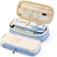 thumbnail image 1 of Pencil Case Big Capacity Pencil Pouch Storage Bag For Student Girl Adult Of Office College School Organizer Light Blue, 1 of 4