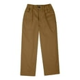 thumbnail image 6 of Lenpel Boys' Athletic Pants Elastic High Waisted Straight Leg Pull on Pants Children Casual Active Joggers with Pockets(Brown,6-7 Years), 6 of 7