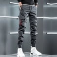 thumbnail image 3 of Pantalones para hombre, nuevos pantalones cargo casuales de primavera y verano para hombre, moda de lujo, estilo coreano, Y2k, vintage, emo, corte regular, 3 of 5
