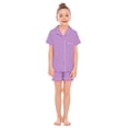 thumbnail image 2 of BOOMNY Child Girls Pajamas Sets 2 Peice Soft Short Sleeve Buttons Sleepwear Tops Shorts Pjs Set for Kids Cozy Loungewear Homewear, 2 of 4