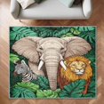 thumbnail image 2 of 8x10 Elephant Lion Area Rugs for Living Room 8'x10' Rugs, Tropical Monstera Leaf Rugs for Bedroom, Jungle Animals Carpet Non Slip Washable Rug Soft Low Pile Home Decor Indoor Large Rug, 2 of 7