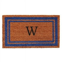 Calloway Mills Blue Border 24" x 36" Monogram Outdoor Doormat (Letter W)