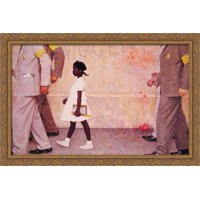 The problem we all live with 40x28 Large Gold Ornate Wood Framed Canvas Art by Norman Rockwell