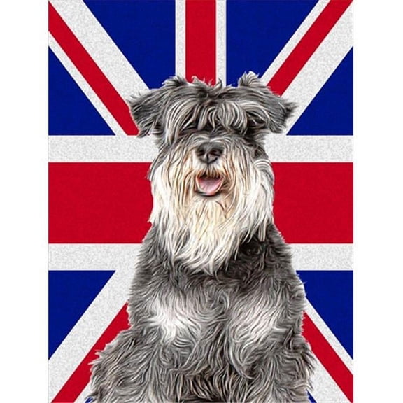 Schnauzer with English Union Jack British Flag Flag Canvas House Size