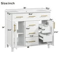 thumbnail image 2 of Harper & Bright Designs 36" White Bathroom Vanity Sink Combo with Drawers, Bathroom Storage Cabinet with and Soft Close Door and Adjustable Shelf, 2 of 20