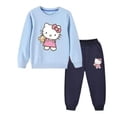 thumbnail image 3 of Hello Kitty 2/Uds niñas otoño algodón cálido moda dibujos animados niños suéter camisa de fondo cuello redondo top + conjunto de pantalones casuales, 3 of 5