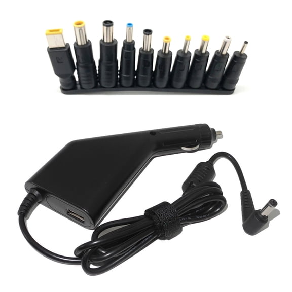 45W-65W-90W Laptop Car DC11-15V to 19V 4.74A Travel Adapter with 10 Plugs for Notebook Computers