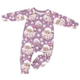 thumbnail image 2 of Odeerbi Christmas Pajamas for Family Holiday Long Sleeve Family Christmas Pajamas Matching Sets Toddler Parent-Child Printed Home Wear Two-Piece Sleepwear Xmas Family Matching PJs Set Purple, 2 of 3
