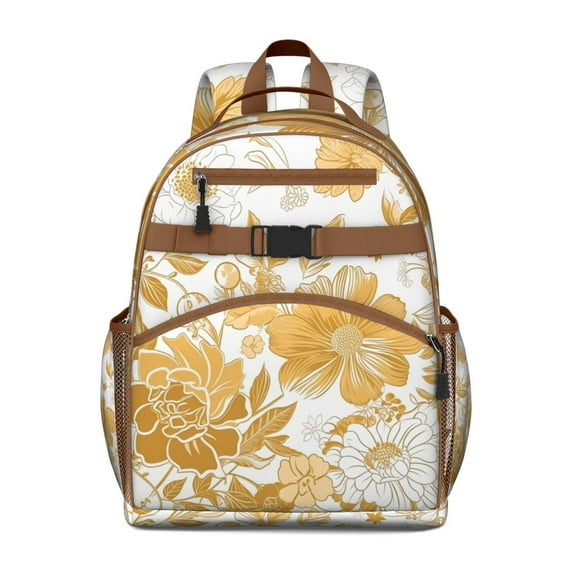 Sac à Dos Floral Rustique Artistique avec Bretelles Réglables, Résistant à l'Eau, Durable pour Usage Quotidien et Scolaire