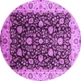 thumbnail image 1 of Ahgly Company Indoor Round Oriental Purple Industrial Area Rugs, 3' Round, 1 of 4