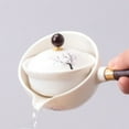 thumbnail image 2 of Uscallm under $5 Tea Set, 360 Degree Rotating Ceramic Teapot Kung Fu Tea Set, Semi Automatic Tea Brewing Set with Tray, Traditional Chinese Tea Ceremony Set for Home Office, 2 of 2