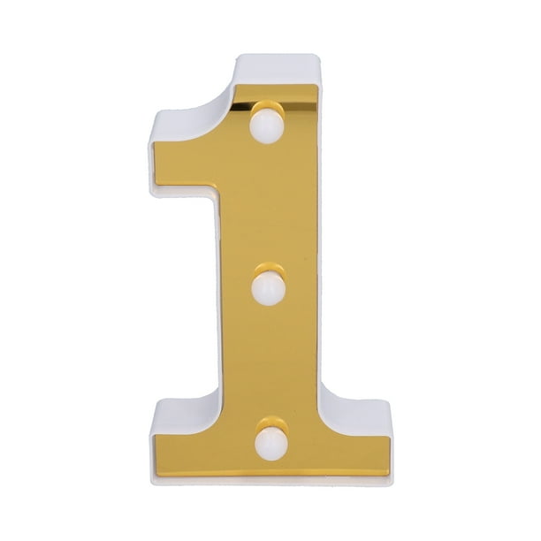 Decorative Light, Gold Plastic Easy To Use Number Light For Home