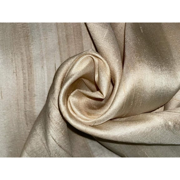 100% TUSSAR GEORGETTE SATIN SILK NATURAL COLOR FABRIC 44" WIDE [15538]