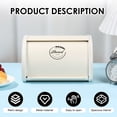 thumbnail image 3 of Design Rustic Bread Box Farmhouse Vintage Enamelware Countertop Bread Bin Modern Metal Bread Box for Kitchen Countertop, 3 of 10