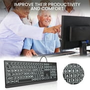 Wagpak Large Print Backlit Keyboard - Wired USB Lighted Computer Keyboard for Laptops