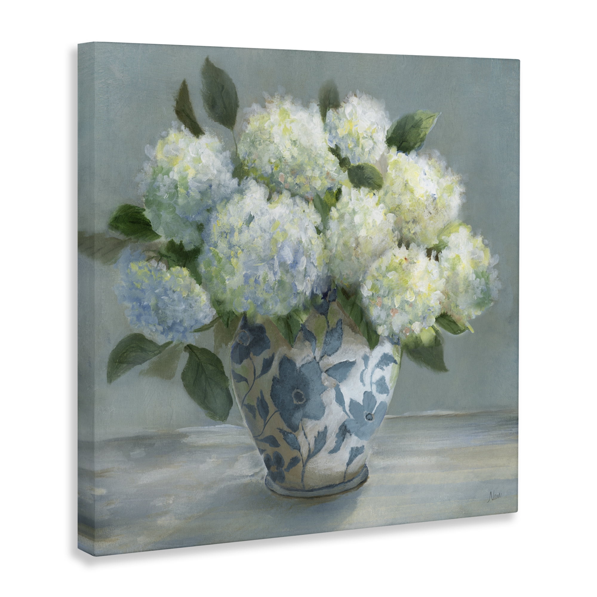 Stupell Industries Hydrangeas in Elegant Vase Canvas Wall Art, design by Nan