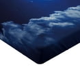 thumbnail image 2 of Ambesonne Moon Fitted Sheet, Full Moon Falling Stars, Twin Size, Indigo Blue White, 2 of 3