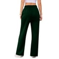thumbnail image 4 of Inglocry Women's Wide Leg Sweatpants Warm Thermal Straight Leg Sweat Pants with Pockets Army Green M, 4 of 4