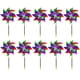 thumbnail image 1 of Matsuzay Lote de 10 molinos de viento de rotación suave para jardín, repelente de pájaros, conexión segura, se puede colocar el molino de Jardín y Patio tipo+4, 1 of 5