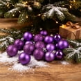 thumbnail image 4 of Aoznliie Christmas Ball Ornaments, 24 Pcs Classic Christmas Ornament Set for Xmas Tree, Shatterproof Lightweight Hanging Decor for Xmas Party, Purple, 4 of 6