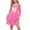 Hot Pink, variant on Ovbmpzd Bow Print Big Girls Dresses Pink Layer Dresses Comfortable Long Sleeves Casual Dresses,14-15Years