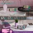 thumbnail image 2 of LIZZ Desk Clock 6.7in Black Digital Alarm Clock with Dual Alarm, Dimming, Date, Day of Week, Temp, 12h 24h, Digital LED Clock for Table Decor, Digital Calendar Mirror Clocks Essentials, 2 of 6