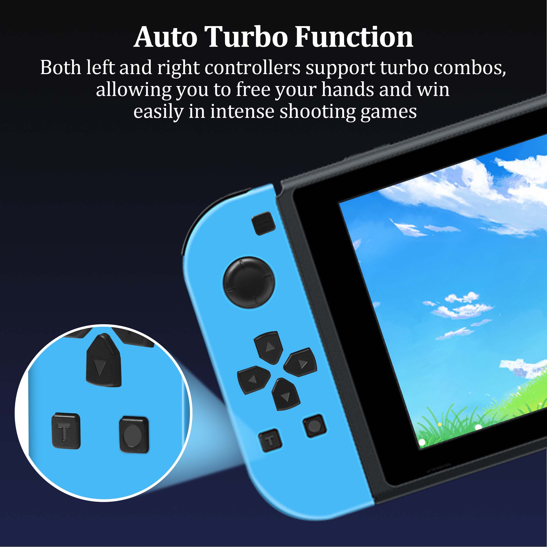 Controlador de Juegos Dividido Inalámbrico, Gamepad Bluetooth con Luz RGB, Movimiento y Vibración, Controlador Recargable para Consola Portátil 7