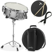 Ashthorpe Snare Drum with Remo Head - Silver, Beginner Kit with Stand and Gig Bag