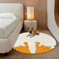 thumbnail image 3 of Area Rug 36in, Japanese Lovely Cats Floor Carpet Living Room Rug, Orange And Winds Kitty Non-Slip Welcome Mat Indoor Rugs for Bedroom Dining Room, 3 of 9