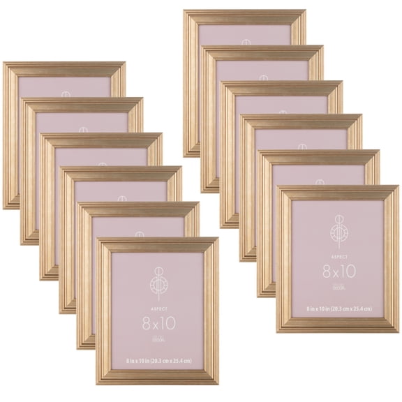 Studio Decor Gold Wide 8" x 10" Frame, Aspect, 12 Pack