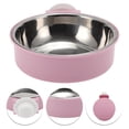 thumbnail image 3 of Unique Bargains 1 Pc Thickening Hanging Dog Bowl for Indoor and Outdoor Plastic Stainless Steel Pink Large, 3 of 4