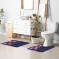 thumbnail image 5 of Toilet Rug U-Shaped Bathroom Rugs Non-Slip Soft Plush Machine Washable Contour Bath Mat Glow Light Butterflies 24x20, 5 of 9